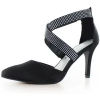 White Lady 828 schwarz - Pumps mit Kreuzriemen Spangenpumps