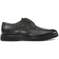 Celal Gültekin Brogue Schnürschuhe Glattleder Plateau Perforierung Business Herren Schnürschuh Glattleder, Brogue-Perforierung, Plateau-EVA-Sohle, Schwarz, 41