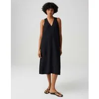 OPUS Neckholderkleid Waka aus Webware mit Leinenstruktur Mit Eingrifftaschen für praktische Alltagslooks