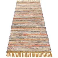 carpetfine Teppich Kelim Chindi, Wendeteppich, rechteckig, Höhe: 6 mm, handgewebt, Fleckerlteppich mit Fransen, auch vielen in Läufergrößen