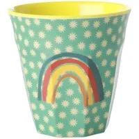 rice Becher Rice Melamin Becher Medium Grün mit Regenbogen und Sternen, 1-tlg., Melamin