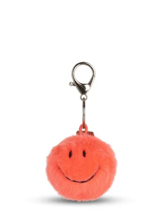 BonTon Toys Smiley Schlüsselanhänger ECO Fuzzy helles Korallenrot - 5,5cm