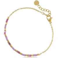 Made by Nami Perlenarmband Damen Armband mit Perlen verstellbar wasserfest, aus Edelstahl – hypoallergen – mit Verlängerung – romantischer Akzent