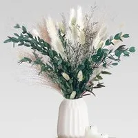 Trockenblume Pampasgras Getrocknet 65 Stück DIY Natürliche Trockenblumen Deko, ibettertec, Getrocknete Blumen für Hochzeit Boho Deko Wohnzimmer Hochzeit