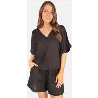 Seasons of April Oversize-Shirt TAMARA LINO (1-tlg) Leinen Shirt Damen Oversized Kurzarm V-Ausschnitt Leinen Bluse Tamara