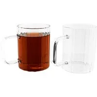 Almina Gläser-Set Gläser-Set mit Henkel 350 ml transparent Riffle Design, 8-tlg.