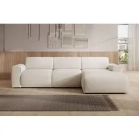 Selsey Ecksofa BOUVI, Eckcouch mit Ottomane rechts / links, Bouclé, 310 cm