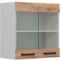 Vicco Glashängeschrank R-Line, Goldkraft Eiche/Weiß, 60 cm (1-St)