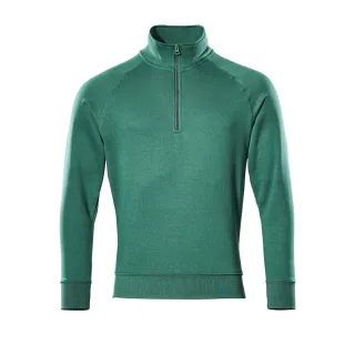 MASCOT Herren Nantes Sweatshirt mit kurzem Reißverschluss CROSSOVER Grün M - 50611-971-03-M