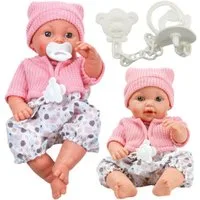 Wisam Puppen Trage Babypuppe, Baby, Mütze, Pullover, Schnuller, Geräusche