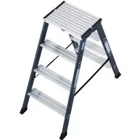 KRAUSE Doppelleiter SePro D, Alu eloxiert, 2x4 Stufen, Arbeitshöe ca. 241 cm