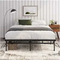ZINUS Bettgestell Mateo, modernes Bett mit Lattenrost, Gästebett (schwarz, 1-tlg., Metallbett, Schwarz, 140x200 cm), Kinderleichter Aufbau