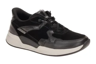 Gabor 0104.02.001 ROLLINGSOFT Damenschuhe Schwarz Sneaker Textil Fu?bett