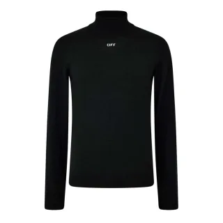 Off White - Sweatshirt für Herren, Rollkragen, Jerseyware (Schwarz/Weiß)
