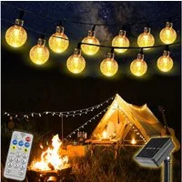 Toomoke LED Solarleuchte LED Solarleuchten,Garten Kugel Lichterkette,Außen Solar Gartenleuchte, 12M/39FT, 100LEDs Lichterkette, Warmweiß, mit Fernbedienung,für Camping, Garten und Partys
