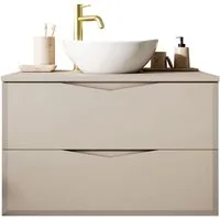 Lookway Badmöbel-Set MIRA I 60 cm mit Aufsatzwaschbecken und Soft-Close-Schublade, (Badezimmerschrank mit wählbarem, Becken und Armatur), mit Soft-Close-System, 60x50x46 cm