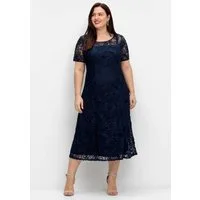 Sheego Etuikleid Abendkleid Kurzarm mit dekorativen Zierborten