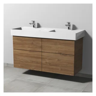 Sanipa 3way Waschtischunterbau zu Duravit Dura Square Waschtisch mit 4 Auszügen, Eiche-Kansas SM42259