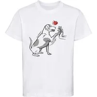 MyDesign24 Print-Shirt Kinder Hunde T-Shirt bedruckt - Labrador gibt Pfötchen Kurzarm Baumwollshirt mit Aufdruck i234