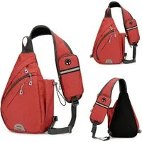 Zaewry Umhängetasche Sling Chest Crossbody Bag,Wasserdicht Schultertasche,mit Kopfhörerloch, Geeignet für Reisen, Fitnessstudio, Wandern, Büro, Radfahren usw.