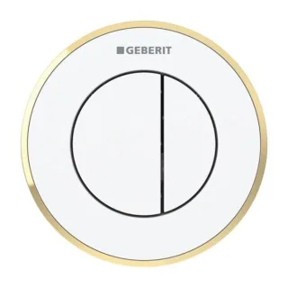 Geberit WC-Steuerung Typ 01 116055KK1 pneumatisch, 2-Mengen-Spülung, Kunststoff, weiß/vergoldet