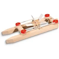 matches21 HOME & HOBBY Katamaran Holz Gummimotor Bausatz Kinder Holzbaukasten