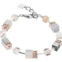 COEUR DE LION Armband Schmuck Edelstahl GeoCUBE® Iconic Precious Würfelkette, Made in Germany - mit Swarovski® Kristall, Strassstein, Schmucksteinen