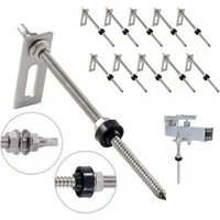 NuaSol Stockschraube mit Adapterblech 4er Pack oder 10er Pack, (Set, 10 St)