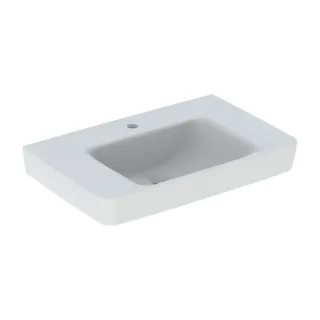 Geberit Renova Plan Waschtisch 501695008 75x48cm, Hahnloch mittig, ohne Überlauf, Ablagefläche, weiß KeraTect