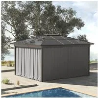 Outsunny Pavillonseitenteil 4 Seitenteile, mit Haken, 302x205 cm, für 3x3m Pavillons) Gartenpavillon, [1-St. Pavillon, für Garten, Hellgrau