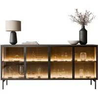 Lookway Kommode LINEA LOFT mit Glasfronten und LED-Beleuchtung