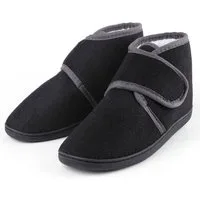 TIESTRA Damen Herren Winterhausschuhe, Warm Hausschuh (Memory Foam Sohle, flach geschnitten) Kunststoffe mit Lammfell, breiter Fußbereich & Filzpantoffeln