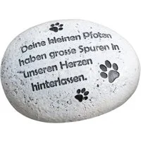 Logbuch-Verlag Dekofigur Gedenkstein für Haustiere mit Spruch Deine kleinen Pfoten, ca. 9,5 x
