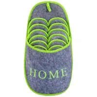 ONVAYA ABS Gästepantoffel Home greygreen, Grün Grau, 6er Set, Antirutsch Pantoffel