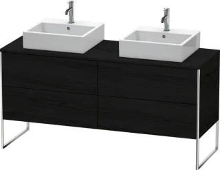 Duravit XSquare Konsolenwaschtischunterbau bodenstehend Eiche Schwarz Matt 1600x548x778 mm - XS4927B XS4927B1616
