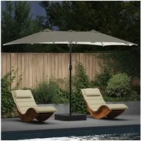 vidaXL Sonnenschirm, Garten-Sonnenschirm Sand und Anthrazit 385 x 209 x 244 cm