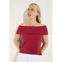 MORE&MORE Kurzarmshirt schulterfreies, schmales Carmenshirt