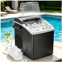 Nettlife Eiswürfelmaschine Klein Leise Ice Cube Maker Eiswürfelbereiter mit Tragbarem Griff, Mini Eiswürfel maschine für Büro Camping & Party