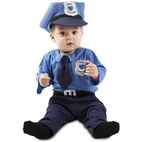eurocarnevals Kostüm Mini-Polizeikostüm für Babys blau-silber