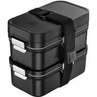 Zwilling Elektrische Lunchbox Vakuum-Lunchbox to go 16-tlg. Fresh & Save schwarz, Kunststoff, Silikon, 18/10 Edelstahl, (Set, 16-tlg), Vakuum-Lunchbox to go, 14-tlg., 1,6 l, Kunststoff, schwarz