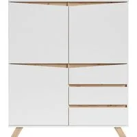 byLIVING Highboard Valentin, 3 Schubkästen und 3 Türen, Breite 120cm in modernem Scandi - Design