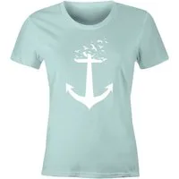 MoonWorks Print-Shirt Damen T-Shirt Anker Birds Vögel II Slim Fit mit Print