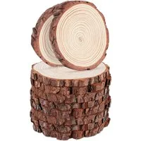 lindahandel Dekotablett Holzscheibe rund 14-15cm unbehandelt – Kiefer Naturholz (30 St), Baumscheibe ohne Loch für DIY, Deko & Hochzeit – 10mm stark