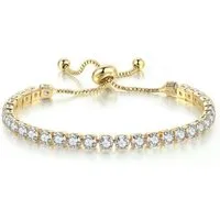 ROUGEMONT Tennisarmband Verstdellbares Damen Tennisarmband 4mm Zirkonia Armband 17-20cm, Größe kann individuell eingestellt werden