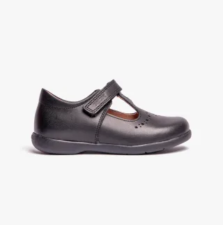 Geox Naimara G B Mädchen Leder Schnürschuhe Schwarz
