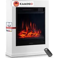 KAMINIO Elektrokamin KALLE, Elektrischer Kamin mit 3D-Flammeneffekt, Heizung 1800W