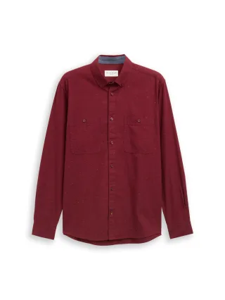 Tom Tailor - Regular Fit Hemd in Melange-Optik red nep structure - Gr. - L