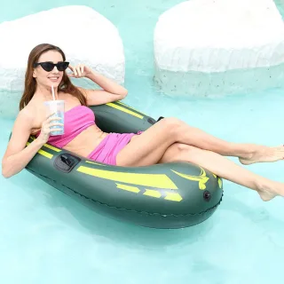 WaveRite 120*70 Thickened Single Inflatable Boat PVC Inflatable Swimming Pool Float ldeal for Water Pool Beach, and Part