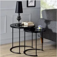 IDIMEX Couchtisch LEYRE, Couchtisch 2er Beistelltisch 2 Satztisch Glas Wohnzimmertisch Soaftisc