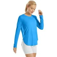 G4Free Langarmshirt Damen Langarmshirt UPF 50+ Atmungsaktiv Trainingsshirt UPF 50+ UV-Schutz,Schnelltrocknend,Atmungsaktiv, Hohe Seitenschlitze